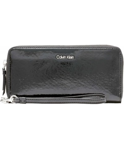 Key Item Saffiano Continental Zip Around Wallet with Wristlet Strap Pure Black Key Item Saffiano Continental Zip Around Walle...