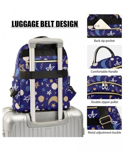 Star Moon Polka Dots Women's Backpack Purse Causal Daypack Work Travel College Business Trip Bag Shoulder Bag Medium $16.55 B...