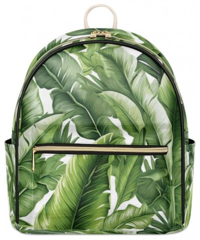 Hawaii Green Palm Leaves Backpack Purse for Women PU Leather Lightweight Ladies Shoulder Fashion Satchel Bags Travel Casual D...