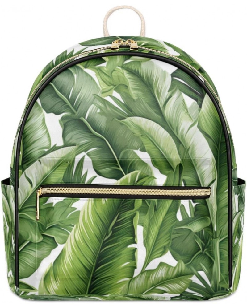 Hawaii Green Palm Leaves Backpack Purse for Women PU Leather Lightweight Ladies Shoulder Fashion Satchel Bags Travel Casual D...