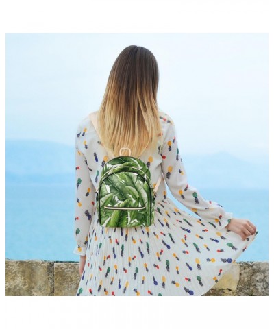 Hawaii Green Palm Leaves Backpack Purse for Women PU Leather Lightweight Ladies Shoulder Fashion Satchel Bags Travel Casual D...