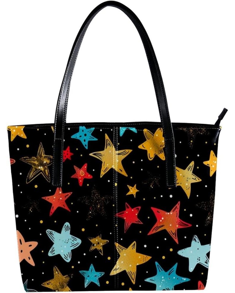 Tote Bags, Large Tote Bags for Women, Women's Tote Handbags, Colorful Stars Cartoon, Womens Tote Bags for Work Design 9465 $2...