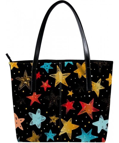 Tote Bags, Large Tote Bags for Women, Women's Tote Handbags, Colorful Stars Cartoon, Womens Tote Bags for Work Design 9465 $2...