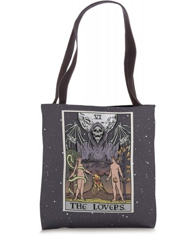 The Lovers Tarot Card Grim Reaper Halloween Gothic Horror Tote Bag $14.22 Totes