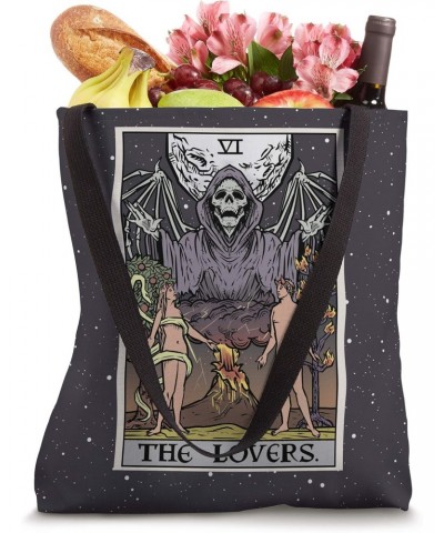 The Lovers Tarot Card Grim Reaper Halloween Gothic Horror Tote Bag $14.22 Totes