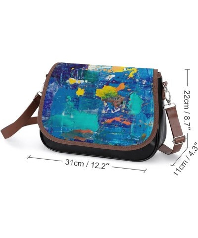 Leather Hobo Bags Women's Crossbody Shoulder Bag Classic City Top Handle Satchels Painting Graffiti Color6 $25.36 Hobo Bags