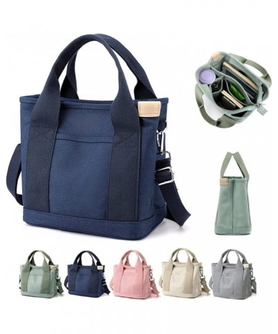 2023 New Large Capacity Multi-Pocket Handbag Women's Canvas Tote Purses Crossbody Bag Vintage Tote Bags B - Blue $10.06 Totes