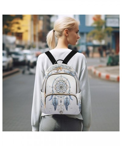 Fashion Backpack Mini Backpack Purse Casual Daily Backpack Blue Dreamcatcher for Travel for College Work Medium $20.51 Backpacks