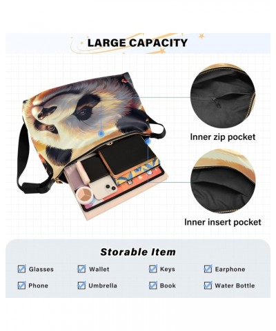 Hobo Handbag for Women Men Flowers Panda Spring Fashion Casual Shoulder Bag Purse Anime Artistic Leather Crossbody Bags Big C...