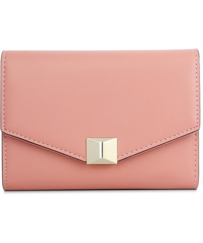 Small Wallet for Women Card Holder PU Leather RFID Blocking Tri-folded Envelope Wallets Zipper Coin Purse A-Pink $9.53 Wallets