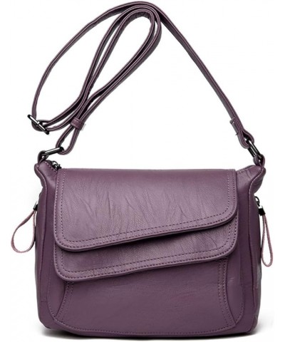 8 Colors Ladies One Shoulder Crossbody Bags Ladies 2021 Leather Luxury Handbags Ladies Bags Purple $28.18 Shoulder Bags