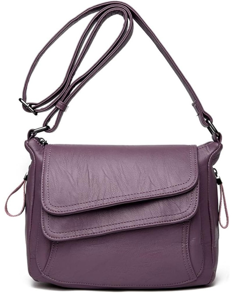 8 Colors Ladies One Shoulder Crossbody Bags Ladies 2021 Leather Luxury Handbags Ladies Bags Purple $28.18 Shoulder Bags