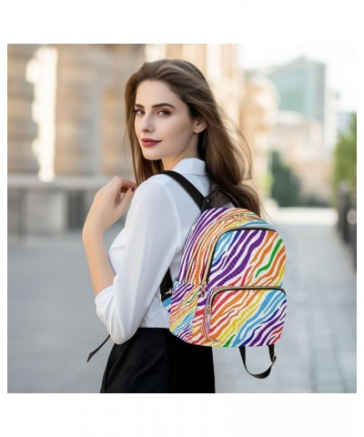 Backpack Purse for Women Zebra Fur Casual Shoulder Bag Small Backpack M Medium $13.52 Backpacks