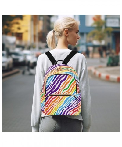 Backpack Purse for Women Zebra Fur Casual Shoulder Bag Small Backpack M Medium $13.52 Backpacks