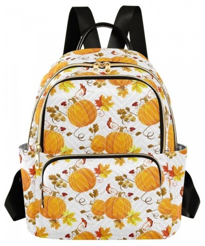 Orange Pumpkin Floral Backpack Purse for Women Small Mini Women's Fashion Backpack Back Pack HandBag Lady Gifts,S Medium $15....