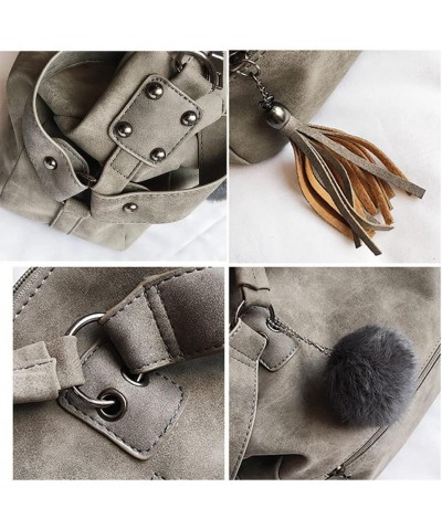 Women Handbag PU Leather Top Handle Handbag Shoulder Bag Messenger Bag with Fur Ball Accessories Black $22.69 Shoulder Bags