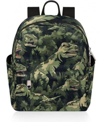 Camouflage Dinosaur Mini Backpack Purse for Women Girls, Abstract Animal Small Backpack Lightweight Casual Travel Bag Daypack...