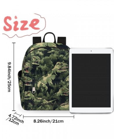 Camouflage Dinosaur Mini Backpack Purse for Women Girls, Abstract Animal Small Backpack Lightweight Casual Travel Bag Daypack...