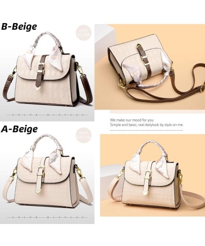 Purse and Handbags for Women,Trendy Large Crossbody Bag Cute Designer PU Shoulder Satchel Tote Bag B-beige $16.00 Totes