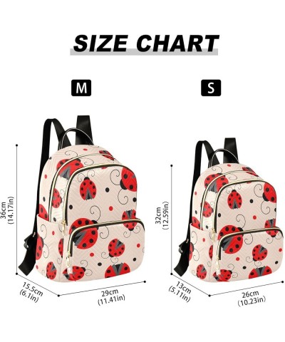 Ladybug Black Polka Dot Backpack Purse for Women Lightweight Back Pack Casual Daypack Travel Shoulder Bag Bookbag - S Small M...