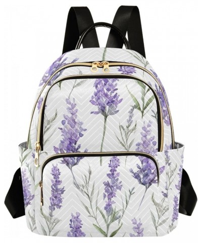 Owl Sitting Perched on a Branch Fashionable Backpack, Women's Travel Backpack, Fashion Backpacks for Women, S Lavender Floral...