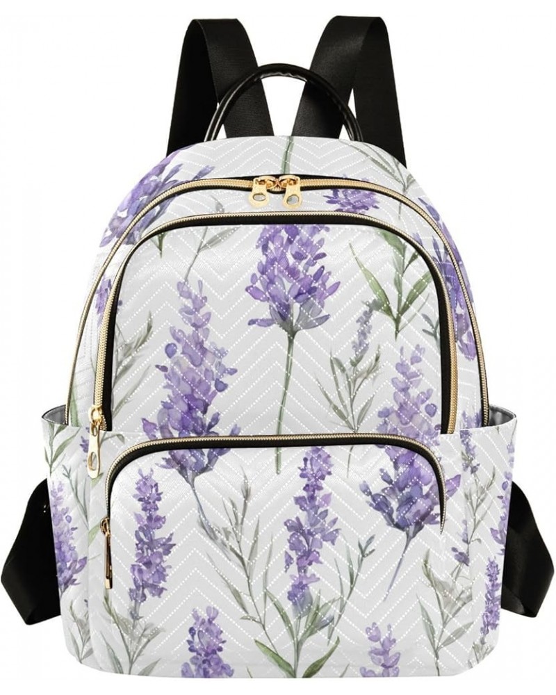 Owl Sitting Perched on a Branch Fashionable Backpack, Women's Travel Backpack, Fashion Backpacks for Women, S Lavender Floral...