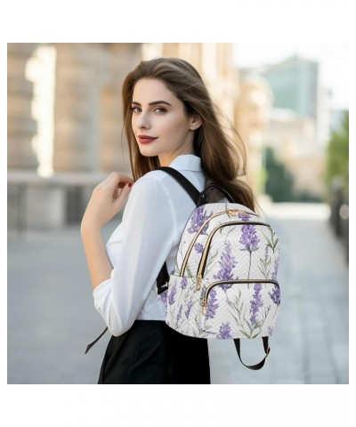 Owl Sitting Perched on a Branch Fashionable Backpack, Women's Travel Backpack, Fashion Backpacks for Women, S Lavender Floral...