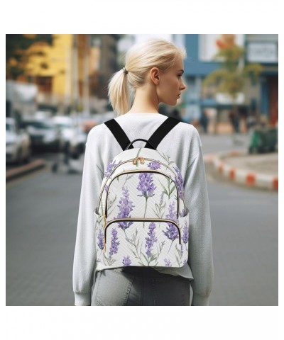 Owl Sitting Perched on a Branch Fashionable Backpack, Women's Travel Backpack, Fashion Backpacks for Women, S Lavender Floral...