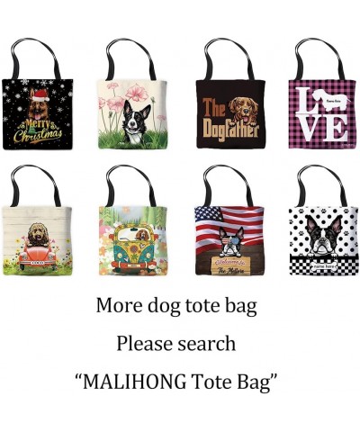 Merry Christmas Canvas Tote Bag Cockapoo Dog Tote Handbag Gift for Dog Lovers Red Dalmatian 1 $10.59 Totes