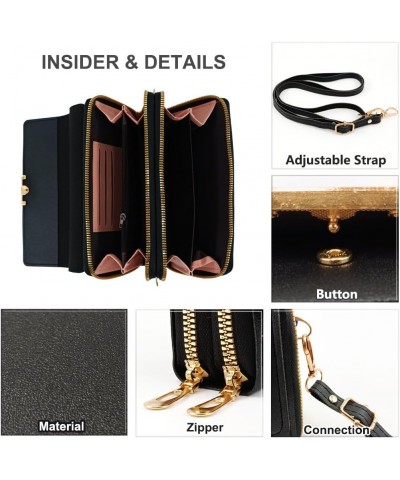 Crossbody Handbag for Women PU Leather Bag Black 02 $8.74 Crossbody Bags