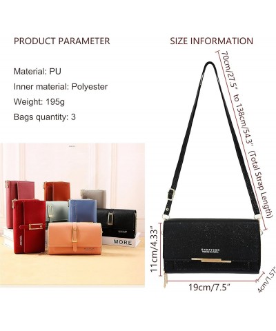 Crossbody Handbag for Women PU Leather Bag Black 02 $8.74 Crossbody Bags