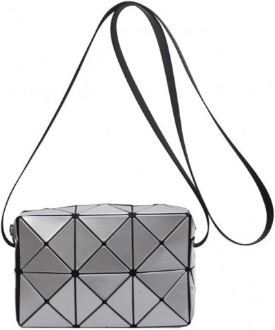 Cupid small box bag, women's crossbody bag, geometric diamond grid shoulder bag Silver Gray $27.86 Totes