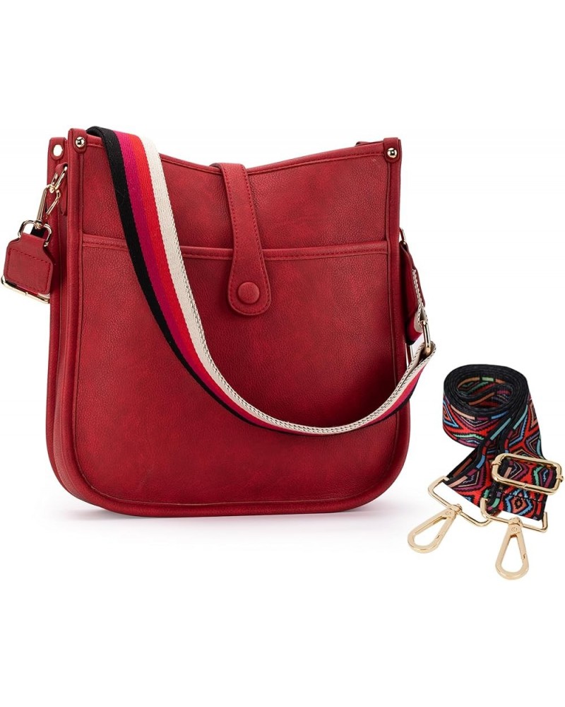 Crossbody Bags for Women Hobo Purses Shoulder Bucket Handbags A-red $12.30 Hobo Bags