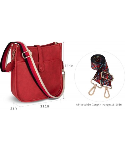 Crossbody Bags for Women Hobo Purses Shoulder Bucket Handbags A-red $12.30 Hobo Bags