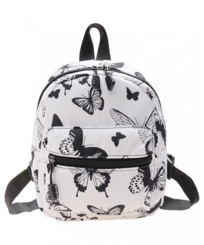 Cute Mini Backpacks for Women Nylon Female Bag Animal Printing Small Feminina Backpack Knapsack (White Butterfly) White Butte...