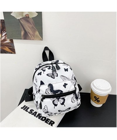 Cute Mini Backpacks for Women Nylon Female Bag Animal Printing Small Feminina Backpack Knapsack (White Butterfly) White Butte...