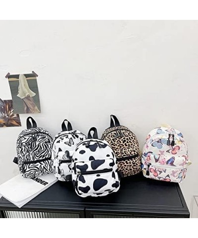 Cute Mini Backpacks for Women Nylon Female Bag Animal Printing Small Feminina Backpack Knapsack (White Butterfly) White Butte...