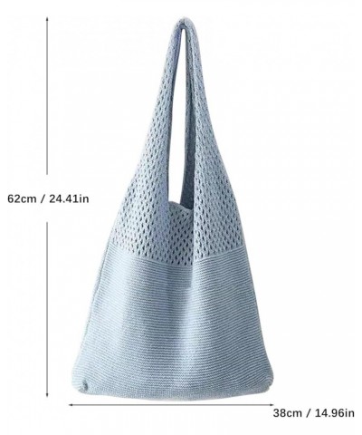 Mesh Handbag Shopping Bag Mesh Hollowed Out Beach Bag Knitted One Shoulder Women's Bag One Shoulder Bag F $11.53 Shoulder Bags