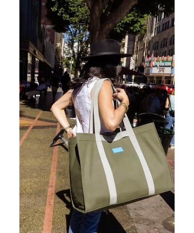 New 2024 Canvas Tote Bag, available in XL or Medium Size, Folds Flat, Slip-in Pockets, Removable Base, Anti-Theft Pocket Beve...