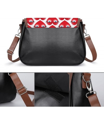 Printed Crossbody Bag Shoulder Bag PU Leather Women's Designer Satchels Autumn Leaves Color13 $24.93 Satchels