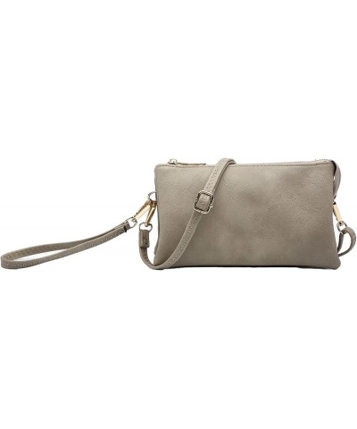 Riley Vegan Leather Crossbody Bag for Women - Small Clutch or Purse, Wallet Bags, Wristlet & Strap Pale Khaki $17.18 Wristlets