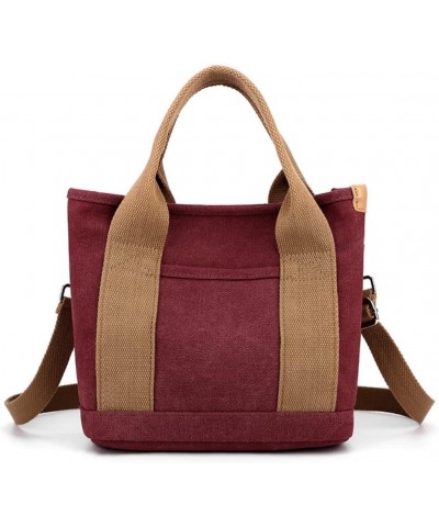 The Tote Bag Canvas Handbag with Multiple Compartments Zipper Large Crossbody Bag for Women Red $21.62 Totes