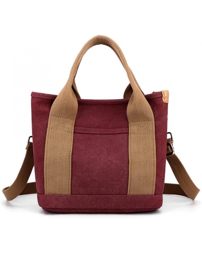 The Tote Bag Canvas Handbag with Multiple Compartments Zipper Large Crossbody Bag for Women Red $21.62 Totes