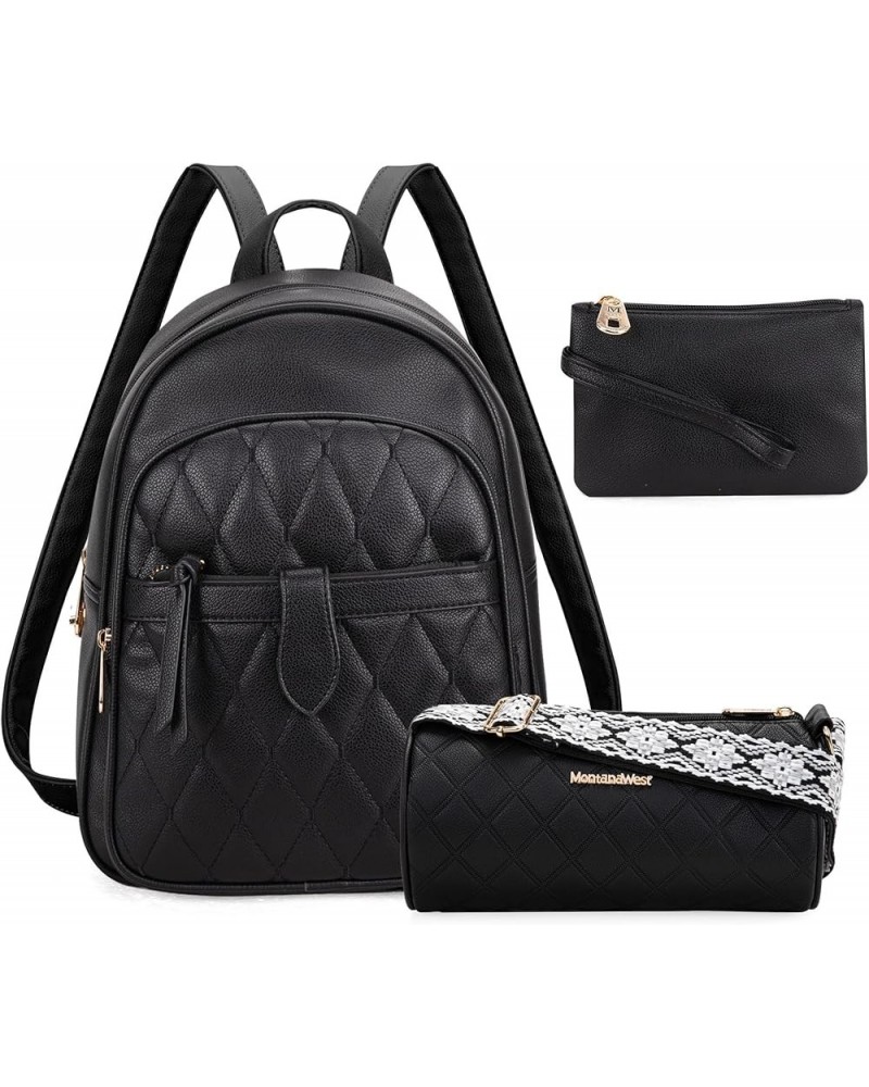 Small Backpack Purse for Women Anti Theft Backpack with Secured Zipper & Tassel 3pcs Black $14.72 Backpacks