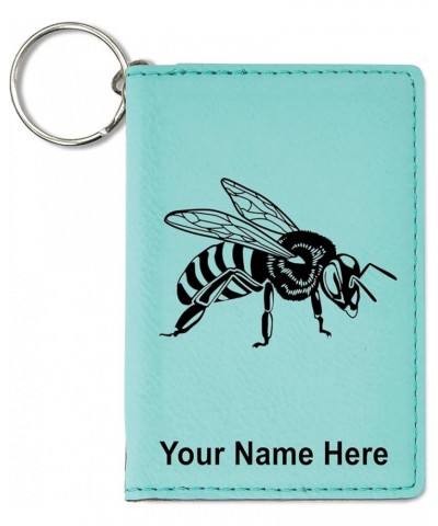 ID Holder Wallet, Honey Bee, Personalized Engraving Included (Rustic) Teal $16.79 Wallets