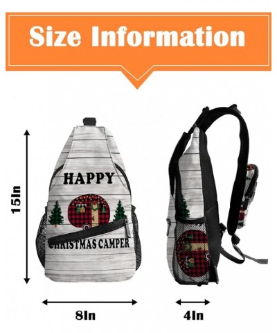 Sling Backpack, Cute Pug Dog in Car Merry Chirstmas Waterproof Lightweight Small Sling Bag, Travel Chest Bag Crossbody Should...