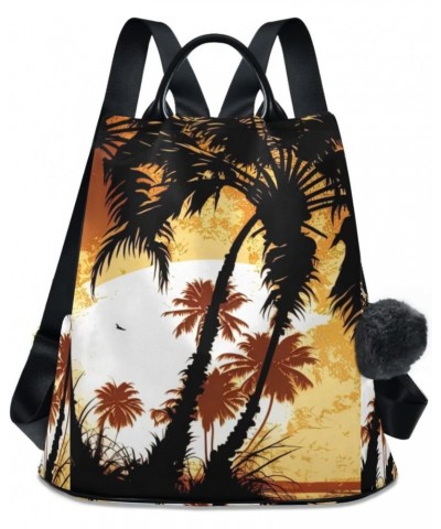 Women Fashion Backpack - Sunset Beach Palm, Anti Theft Casual Daypack Shoulder Bag Purse for Travel Work 15 inches $16.40 Bac...