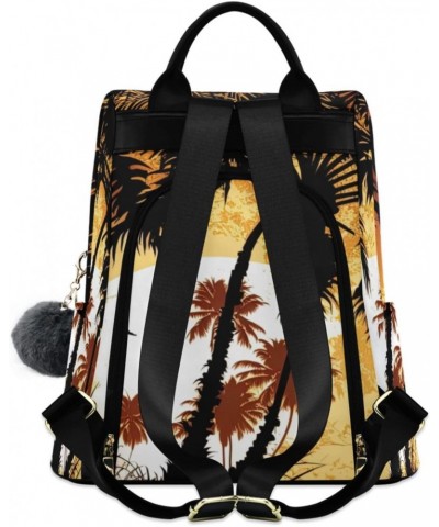 Women Fashion Backpack - Sunset Beach Palm, Anti Theft Casual Daypack Shoulder Bag Purse for Travel Work 15 inches $16.40 Bac...