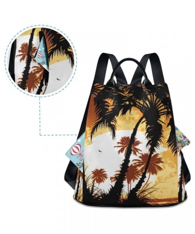 Women Fashion Backpack - Sunset Beach Palm, Anti Theft Casual Daypack Shoulder Bag Purse for Travel Work 15 inches $16.40 Bac...