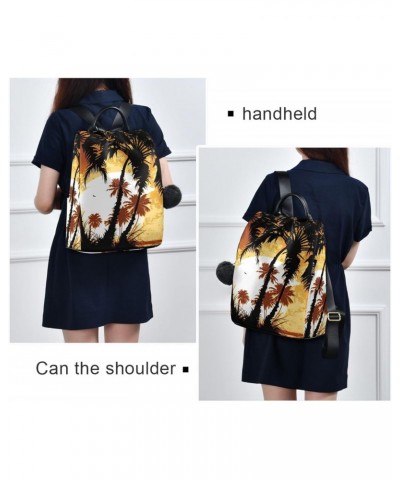 Women Fashion Backpack - Sunset Beach Palm, Anti Theft Casual Daypack Shoulder Bag Purse for Travel Work 15 inches $16.40 Bac...